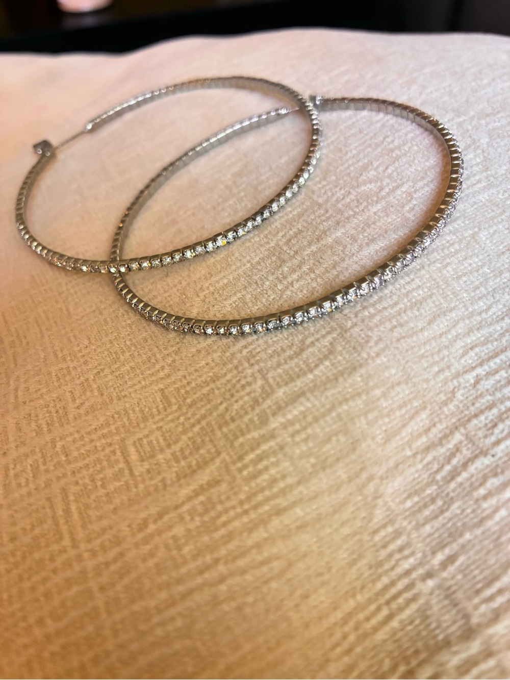 Large Hoop Earrings - Silver Tone